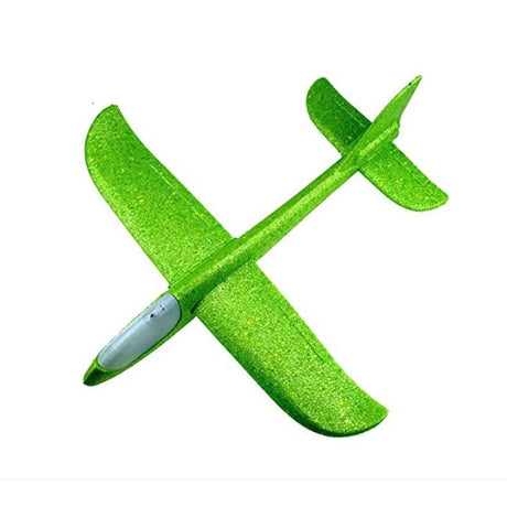 Avion Planor Din Polistiren In Punga, Lungime 47 Cm, Cu Lumini Pe Cap - vivimall.ro