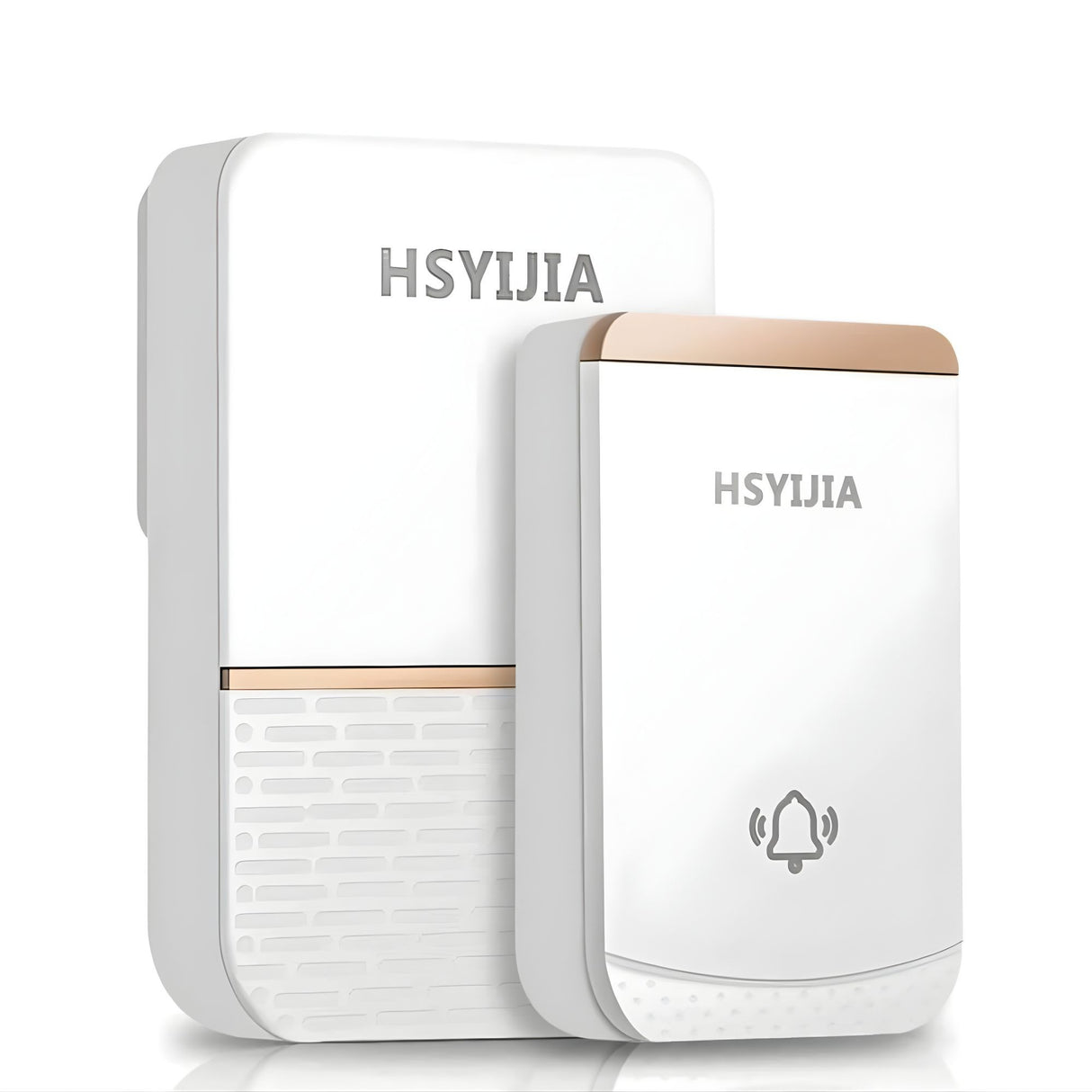 Transmițător sonerie wireless Flippy IP44, finisaj auriu, detaliu fixare perete exterior