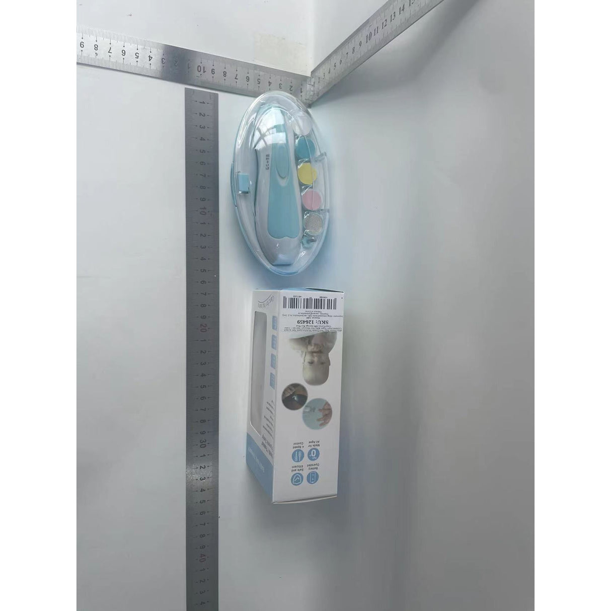 Set Pila Electrica Pentru Copii Si Bebelusi, Abs, 6 Accesorii, Cu Lumina Led, Alb - vivimall.ro