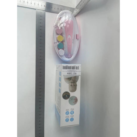 Set Pila Electrica pentru Copii si Bebelusi, Vivimall, ABS, 6 Accesorii, cu Lumina LED, Roz Alb - vivimall.ro