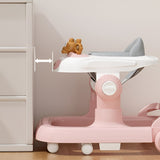 Premergator Multifunctional cu Roti Vivimall, Model Iepuras, Inaltime Ajustabila, Tavita, Muzica, Lumini, 66x59x41 cm, Roz - vivimall.ro