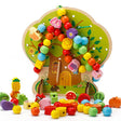 Baby Toy, Educational Fruit Bead Stringing Blocks, Children's Threading Building Blocks, 3-6 Years Old, Boys and Girls, Wooden Beads - Cartoon Home Bead Stringing - vivimall.ro
