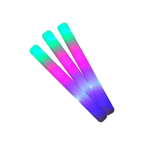 Bagheta cu Led, Vivimall, din Burete, cu Baterii, Lumina Multicolora, 48 x 4 cm, Alb - vivimall.ro