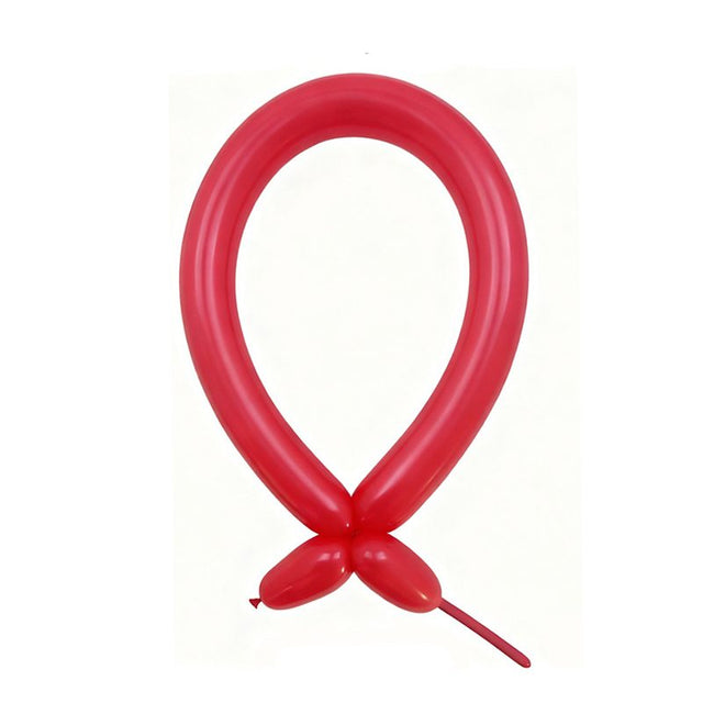 Baloane de modelaj Flippy din latex roșu, set 50 bucăți, 30 cm, vedere frontală a pachetului