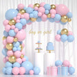 Baloane decorative pentru BABY SHOWER, Vivimall, Arcada Set 106 baloane din latex, Model Petrecere, Baloane Party, 12 cm, 30 cm, 45 cm, Roz, Albastru, Gold - vivimall.ro