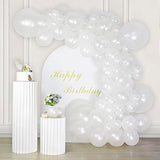 Baloane din Latex pentru Arcada, Vivimall, Set din 120 baloane, Model Party, Botez, Pai transparent si adeziv inclus in cutie, 23 cm, Alb - vivimall.ro