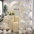 Baloane din Latex pentru Arcada, Vivimall, Set din 120 baloane, Model Party, Botez, Pai transparent si adeziv inclus in cutie, 23 cm, Alb - vivimall.ro
