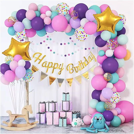 Baloane pentru Arcada HAPPY BIRTHDAY, Vivimall, baloane decorative din Latex, Set Mix 127 Baloane Colorate, Multicolor - vivimall.ro