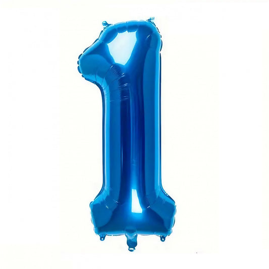 Balon din Folie Vivimall, Cifra 1, 81 cm, Pentru Aer sau Heliu, Bulk, Albastru - vivimall.ro