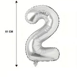 Balon din Folie Vivimall, Cifra 2, 81 cm, Pentru Aer sau Heliu, Bulk, Argintiu - vivimall.ro