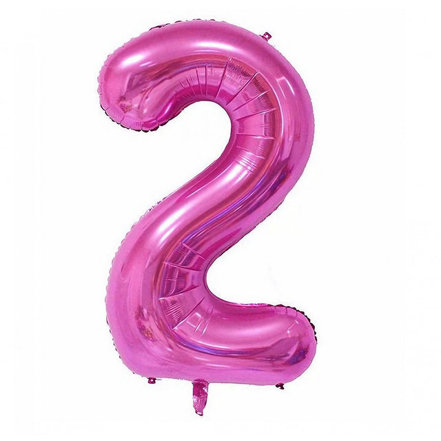 Balon din Folie Vivimall, Cifra 2, 81 cm, Pentru Aer sau Heliu, Mov - vivimall.ro
