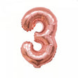 Balon din Folie Vivimall, Cifra 3, 81 cm, Pentru Aer sau Heliu, Bulk, Roz Auriu - vivimall.ro