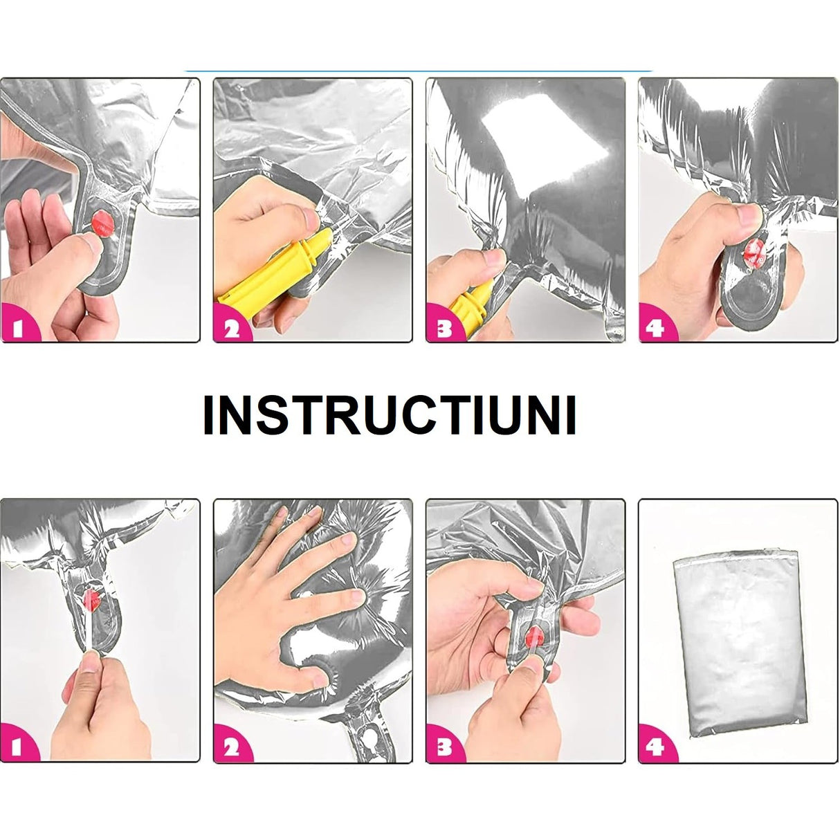 Balon din Folie Flippy, Cifra 6, 81 cm, Pentru Aer sau Heliu, Bulk, Argintiu - vivimall.ro