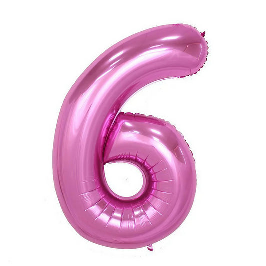 Balon din Folie Vivimall, Cifra 6, 81 cm, Pentru Aer sau Heliu, Bulk, Mov - vivimall.ro