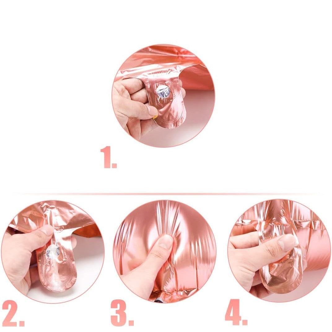 Balon din Folie Vivimall, Cifra 6, 81 cm, Pentru Aer sau Heliu, Bulk, Roz Auriu - vivimall.ro