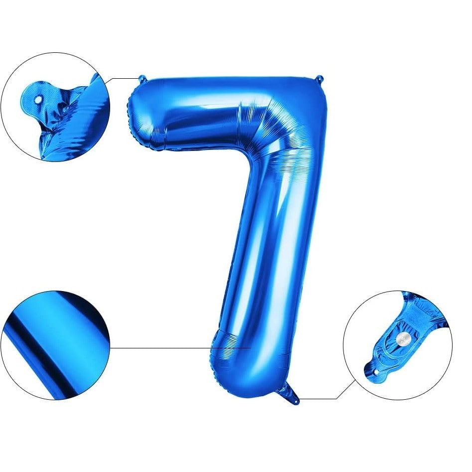 Balon din Folie Vivimall, Cifra 7, 81 cm, Pentru Aer sau Heliu, Bulk, Albastru - vivimall.ro