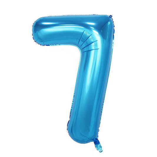 Balon din Folie Vivimall, Cifra 7, 81 cm, Pentru Aer sau Heliu, Bulk, Albastru - vivimall.ro