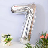 Balon din Folie Flippy, Cifra 7, 81 cm, Pentru Aer sau Heliu, Bulk, Argintiu - vivimall.ro