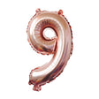Balon din Folie Vivimall, Cifra 9, 81 cm, Pentru Aer sau Heliu, Bulk, Roz Auriu - vivimall.ro