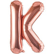 Balon folie metalizată litera K rose gold 100 cm, vedere frontală, model Vivimall