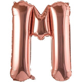 Balon Folie Metalizata Litera M, Vivimall, 100 cm, Umflati cu Heliu sau Aer, Ambalaj Individual, Pai inclus, Rose Gold - vivimall.ro