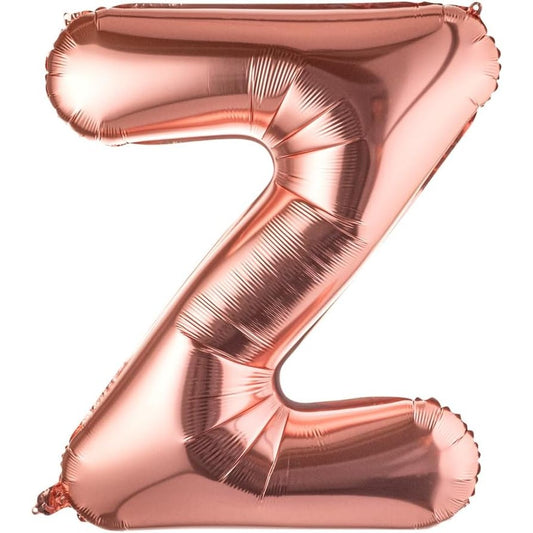 Balon Folie Metalizata Litera Z, Vivimall, 100 cm, Umflati cu Heliu sau Aer, Ambalaj Individual, Pai inclus, Rose Gold - vivimall.ro