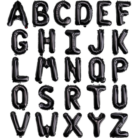 Balon din folie metalizata, 40 cm, Balon Folie Metalizata Litera D, Vivimall, 40 cm, Umflati cu Heliu sau Aer, Ambalaj Individual, Pai inclus, Negru, Litera D - vivimall.ro