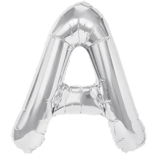 Balon Folie Metalizata Litera A, Vivimall, 80 cm, Umflati cu Heliu sau Aer, Ambalaj Individual, Pai inclus, Argintiu - vivimall.ro