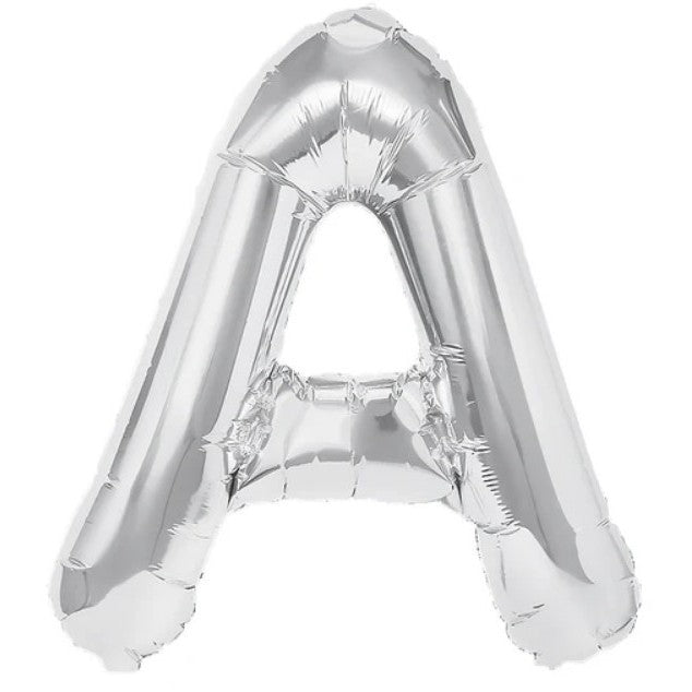 Balon Folie Metalizata Litera A, Vivimall, 80 cm, Umflati cu Heliu sau Aer, Ambalaj Individual, Pai inclus, Argintiu - vivimall.ro