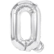 Balon Folie Metalizata Litera Q, Vivimall, 80 cm, Umflati cu Heliu sau Aer, Ambalaj Individual, Pai inclus, Argintiu - vivimall.ro