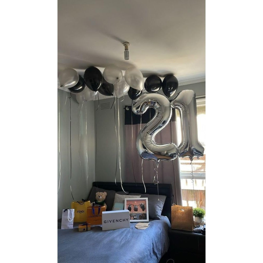 Balon Din Folie Metalizata, Figurina Cifra, Tema Aniversare 100 Cm, Ambalaj Individual, Pai Inclus, Umflare Cu Aer Sau Heliu, Cifra 1 - vivimall.ro