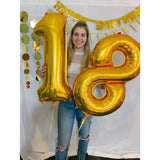 Balon Din Folie Metalizata, Figurina Cifra, Tema Aniversare 100 Cm, Ambalaj Individual, Pai Inclus, Umflare Cu Aer Sau Heliu, Cifra 8 - vivimall.ro