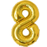 Balon Din Folie Metalizata, Figurina Cifra, Tema Aniversare 100 Cm, Ambalaj Individual, Pai Inclus, Umflare Cu Aer Sau Heliu, Cifra 8 - vivimall.ro