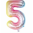 Balon din Folie Metalizata Vivimall, Figurina Cifra, Tema Aniversare 40 cm, Ambalaj Individual, Pai inclus, Umflare cu Aer sau Heliu, Multicolor, Cifra 5 - vivimall.ro