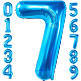 Balon Din Folie Metalizata, Figurina Cifra, Tema Aniversare 100 Cm, Ambalaj Individual, Pai Inclus, Umflare Cu Aer Sau Heliu, Cifra 7 - vivimall.ro