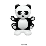 Balon din Folie Metalizata, Vivimall, Figurine Animăluțe, Model Panda, 43x59cm, Ambalaj Individual, Pai Inclus, Umflare cu Aer sau Heliu, Alb Negru - vivimall.ro
