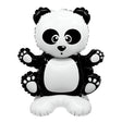 Balon din Folie Metalizata, Vivimall, Figurine Animăluțe, Model Panda, 43x59cm, Ambalaj Individual, Pai Inclus, Umflare cu Aer sau Heliu, Alb Negru - vivimall.ro