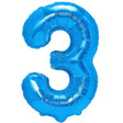 Balon din Folie Metalizata Vivimall, Figurina Cifra, Tema Aniversare 40 cm, Ambalaj Individual, Pai inclus, Umflare cu Aer sau Heliu, Albastru, Cifra 3 - vivimall.ro