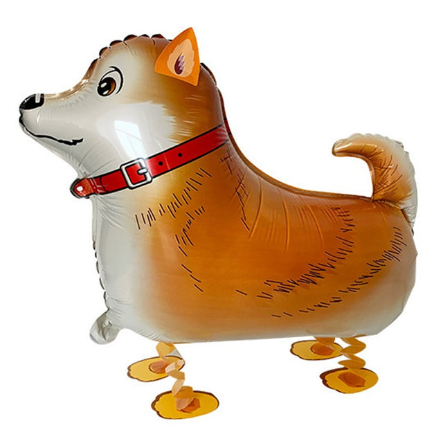 Balon din Folie Metalizata, Vivimall, Figurina Animata, Model Catel, 59x44 cm, Ambalaj Individual, Pai Inclus, Umflare cu Aer sau Heliu, Maro inchis - vivimall.ro