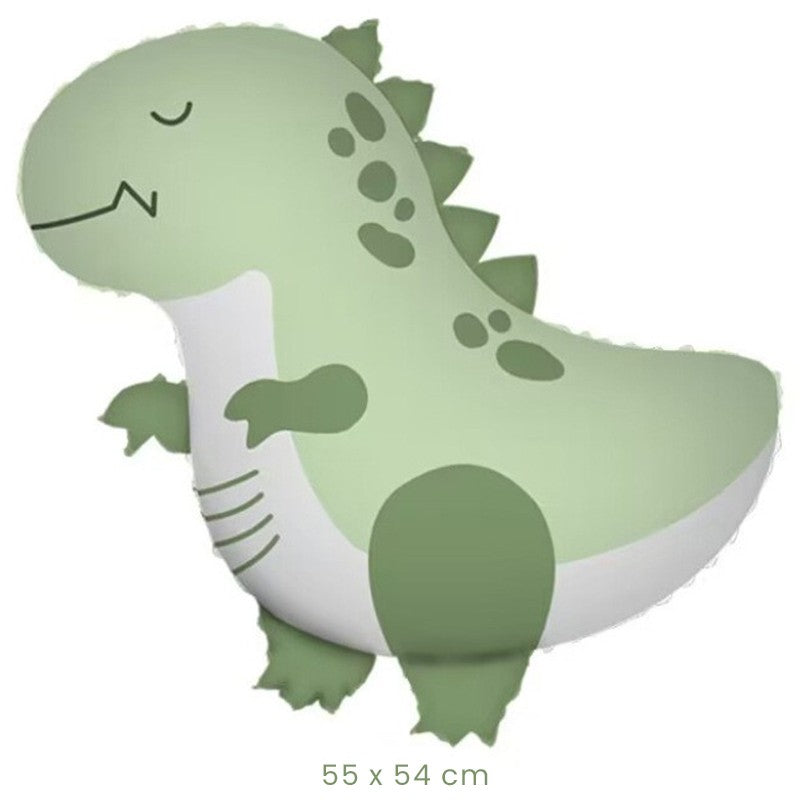 Fém fólia lufi, Animált figura, Dinoszaurusz modell, Egyedi csomagolás, Szalma mellékelve, Fújható levegővel vagy héliummal,