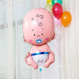 Balon din Folie Metalizata, Vivimall, Figurina Baietel, Tema Botez, 73x48 cm, Ambalaj Individual, Pai Inclus, Umflare cu Aer sau Heliu, Albastru - vivimall.ro