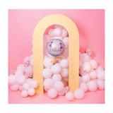 Balon din Folie Metalizata, Vivimall, Figurina Cerc, Model Happy Birthday cu Zane, Tematica Aniversare, 45 cm, Ambalaj Individual, Pai Inclus, Umflare cu Aer sau Heliu, Multicolor - vivimall.ro