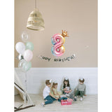 Balon Din Folie Metalizata, Figurina Cifra Gradient, Tema Aniversare 80 Cm, Ambalaj Individual, Pai Inclus, Umflare Cu Aer Sau Heliu, Coronita, Cifra 8 - vivimall.ro
