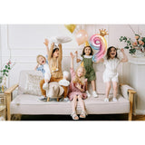 Balon Din Folie Metalizata, Figurina Cifra Gradient, Tema Aniversare 80 Cm, Ambalaj Individual, Pai Inclus, Umflare Cu Aer Sau Heliu, Coronita, Cifra 9 - vivimall.ro