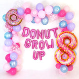 Balon din Folie Metalizata Vivimall, Figurina Cifra, Imprimeu Gogosi, Tema Aniversare 100 cm, Ambalaj Individual, Pai inclus, Umflare cu Aer sau Heliu, Multicolor, Cifra 8 - vivimall.ro