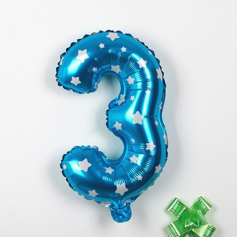 Balon din Folie Metalizata Vivimall, Figurina Cifra, Imprimeu Stele, Tema Aniversare 80 cm, Ambalaj Individual, Pai inclus, Umflare cu Aer sau Heliu, Albastru, Cifra 3 - vivimall.ro