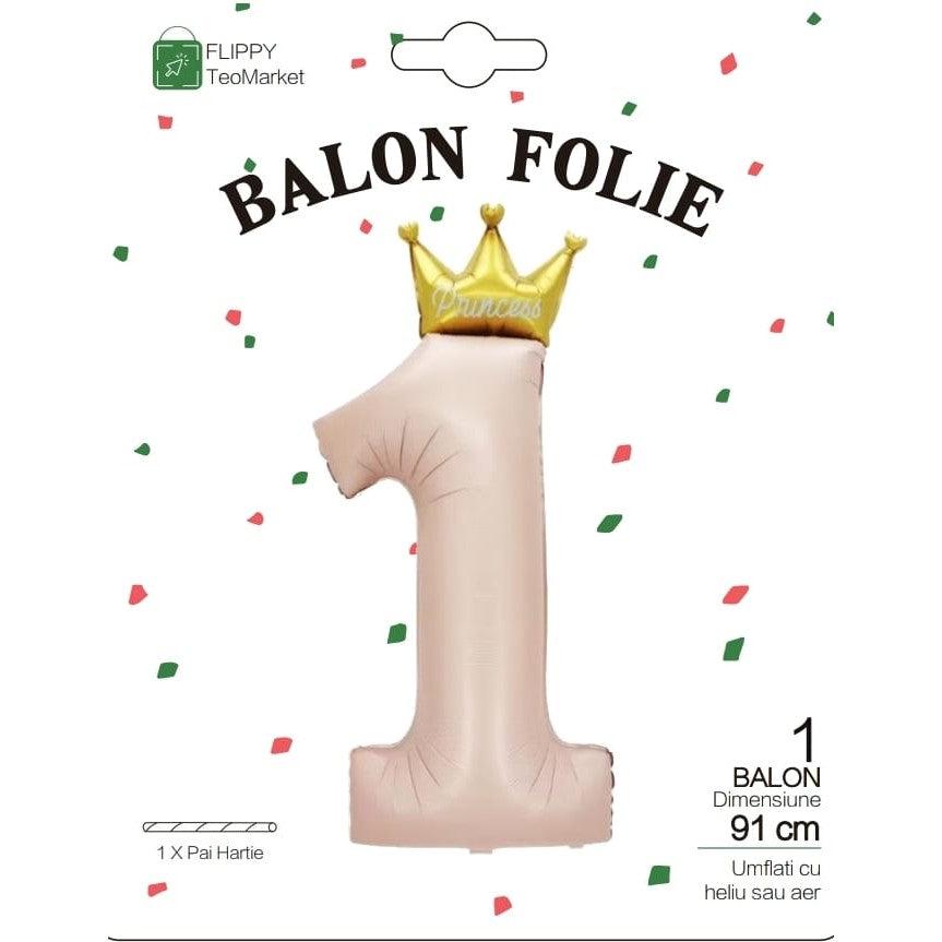 Balon Din Folie Metalizata, Figurina Cifra, Tema Aniversare 100 Cm, Ambalaj Individual, Pai Inclus, Umflare Cu Aer Sau Heliu, Crem - vivimall.ro
