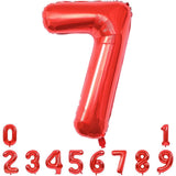 Balon din Folie Metalizata, Vivimall, Figurina Cifra, Model 7, Tema Aniversare 40 cm, Ambalaj Individual, Pai Inclus, Umflare cu Aer sau Heliu, Rosu - vivimall.ro
