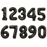 Balon din Folie Metalizata Vivimall, Figurina Cifra, Scris Happy Birthday, Tema Aniversare 100 cm, Ambalaj Individual, Pai inclus, Umflare cu Aer sau Heliu, Negru, Cifra 9 - vivimall.ro