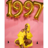 Balon Din Folie Metalizata, Figurina Cifra, Tema Aniversare 100 Cm, Ambalaj Individual, Pai Inclus, Umflare Cu Aer Sau Heliu, Cifra 7 - vivimall.ro